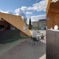 Origamikahvila Joensuun kauppatorilla