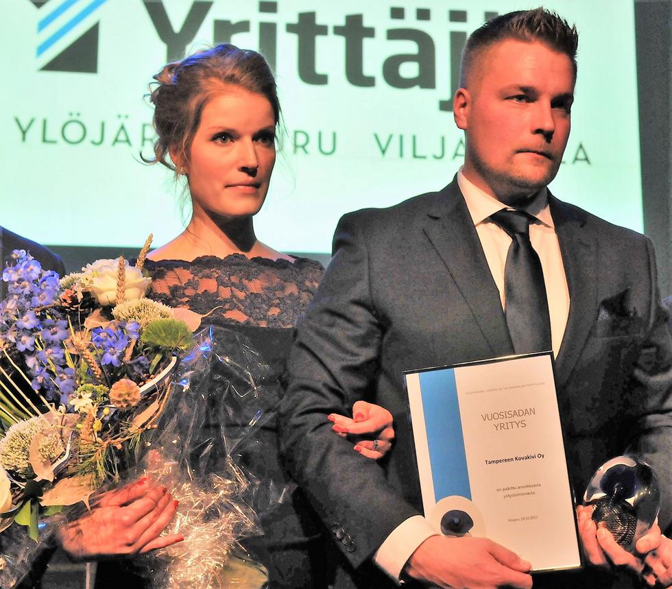 Ylöjärven vuoden yrittäjä 2017 Tampereen Kovakivi Oy