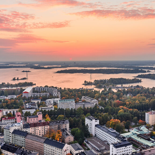 Maisema Taka-Töölöstä.