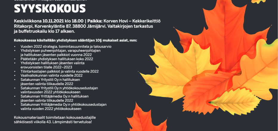 Satakunnan Yrittäjien Syyskokous