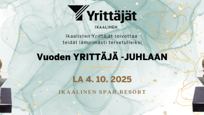 Ikaalisten Vuoden Yrittäjä -juhla 4.10.2025