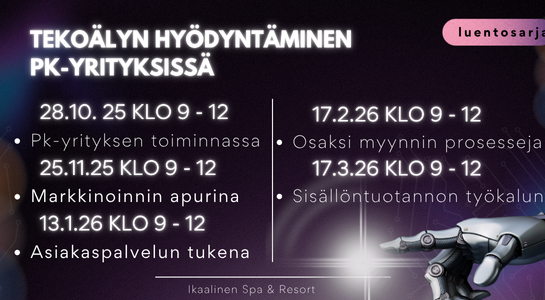 tekoälyn hyödyntäminen pk-yrityksissä luentosarja Ikaalinen