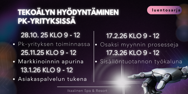 tekoälyn hyödyntäminen pk-yrityksissä luentosarja Ikaalinen
