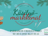 parkanon käsityömarkkinat 30.11.2025 klo 10-15 Parkanon Urheilutalolla