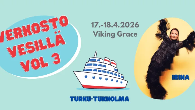 Verkosto Vesillä risteilyn riemukas mainos jossa esiintyjä Irinan kuva