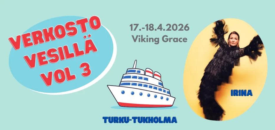 Verkosto Vesillä risteilyn riemukas mainos jossa esiintyjä Irinan kuva