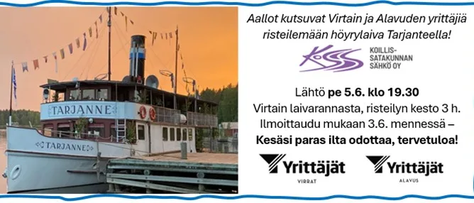 Virtain ja Alavuden Yrittäjien yhteinen Tarjanne-risteily 5.6.