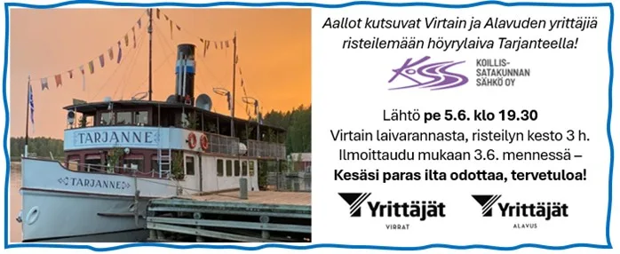 Virtain ja Alavuden Yrittäjien yhteinen Tarjanne-risteily 5.6.