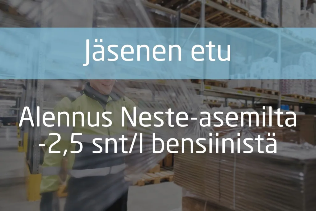 Jäsenen etu - Alennus Neste-asemilta -2,5 snt/l bensiinistä