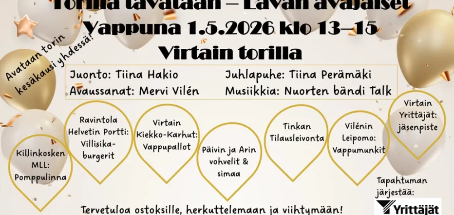Torilla tavataan - lavan avajaiset Virtain torilla