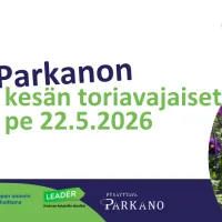 Parkanon kesän toriavajaiset 22.5.2026 – haitaristi Anttoni Ojanen, kesäkukkia ja Parkanon tori kesätunnelmassa.