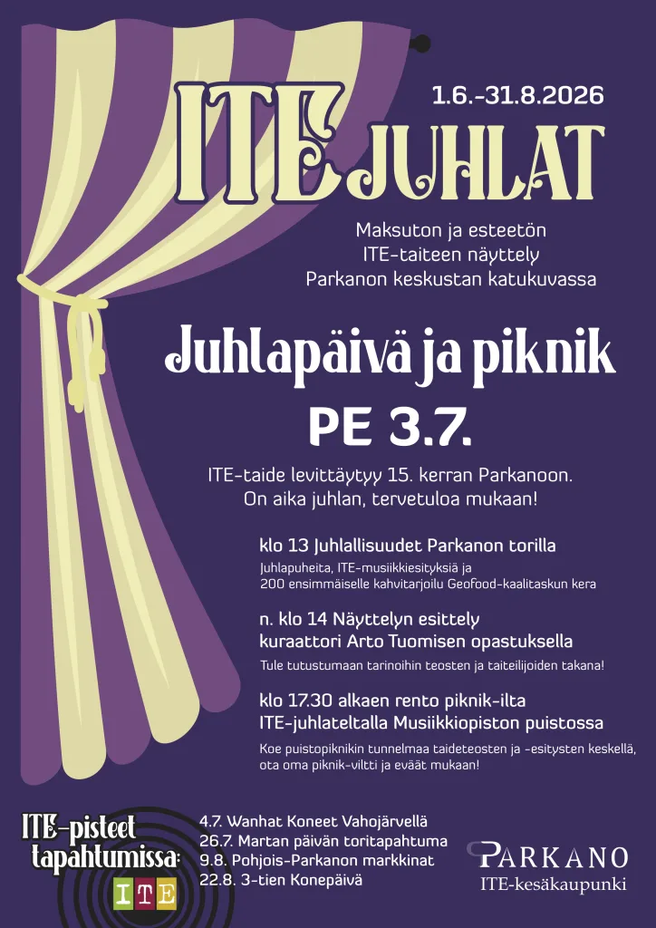 Parkanon kaupungin ITE-juhlat huipentivat juhlapäivään ja piknikiin pe 3.7.2026