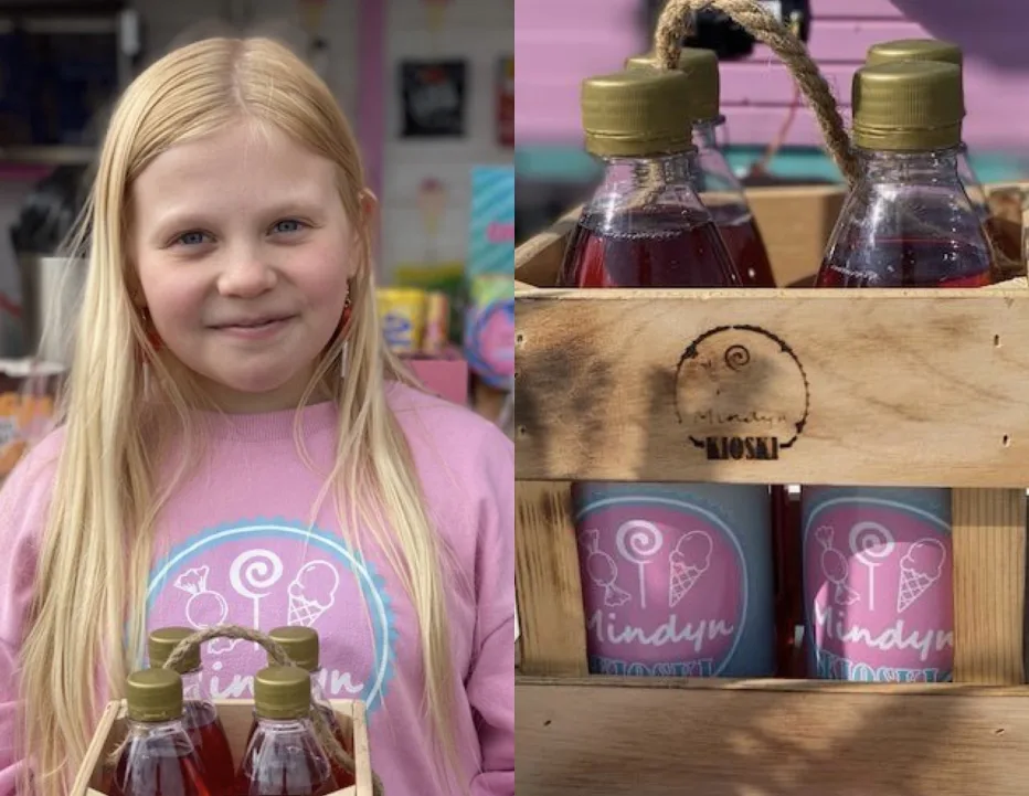 Mindy Hautala, 12, pyörittää omaa kioskia Kauhavalla