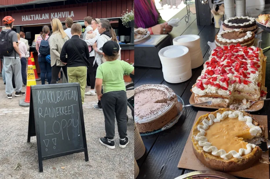 Haltialan tilalla hämmästyttiin kakkubuffetin suosiosta