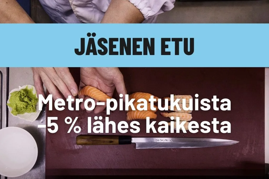 Jäsenen etu - Metro-pikatukuista -5 % lähes kaikesta