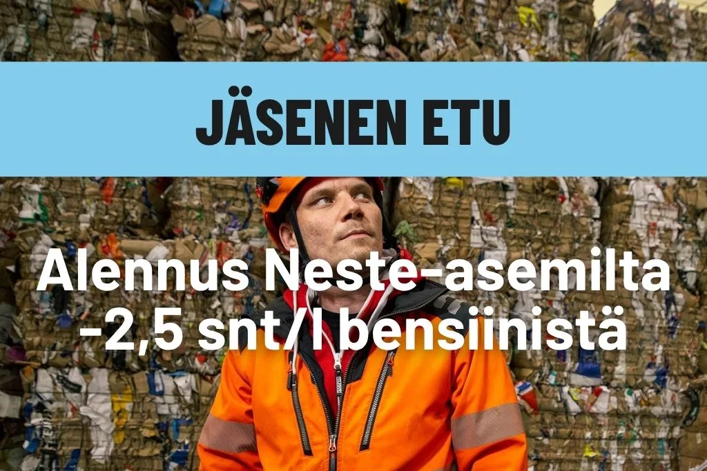 Jäsenen etu - Alennus Neste-asemilta -2,5 snt/l bensiinistä