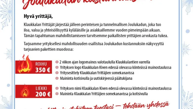 Tukipaketit Joulukaut 2026
