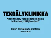 Tekoälyklinikka: Miten tekoäly voisi säästää aikaa ja helpottaa yrittäjän arkea?