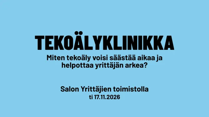 Tekoälyklinikka: Miten tekoäly voisi säästää aikaa ja helpottaa yrittäjän arkea?