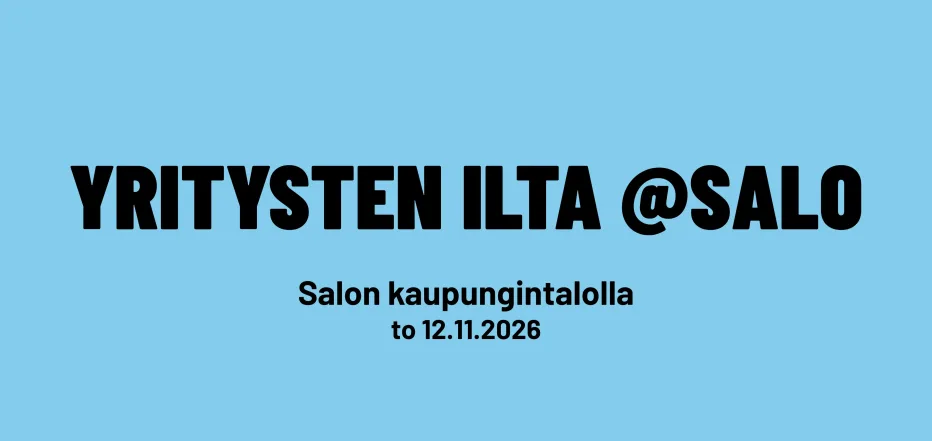 Yritysten ilta Salon kaupungintalolla torstaina 12.11.2026.