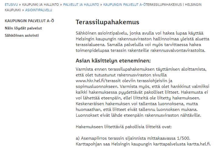 terassilupahakemus helsinki