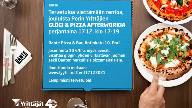Porin Yrittäjät glögi ja pizzaafterit